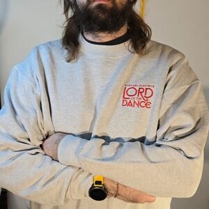VTG Lord Of The Dance BVD XL Sweatshirt Men Gray Crewneck Embroidery USA Theater